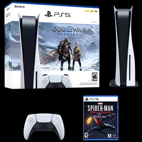 PlayStation 5 Console God of War Ragnarok Bundle + Marvel's Spider-Man: Miles Morales