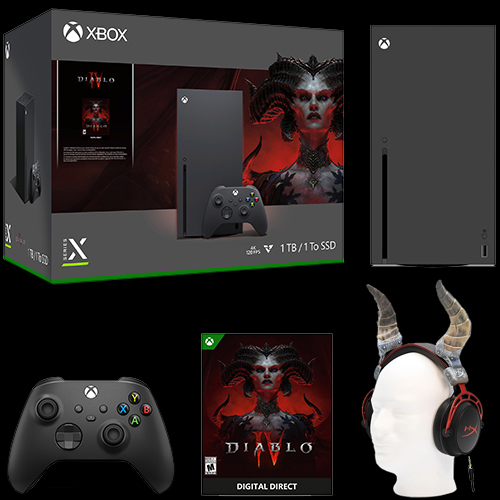 Xbox Series X Diablo IV Bundle + HyperX Cloud Alpha Wired Gaming Headset (Black-Red) + HyperX Cloud Alpha Horn Attachment