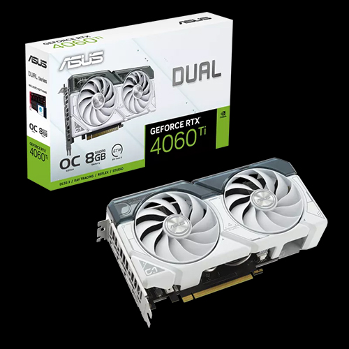 ASUS Dual NVIDIA GeForce RTX 4060 Ti White OC Edition 8GB Graphics Card